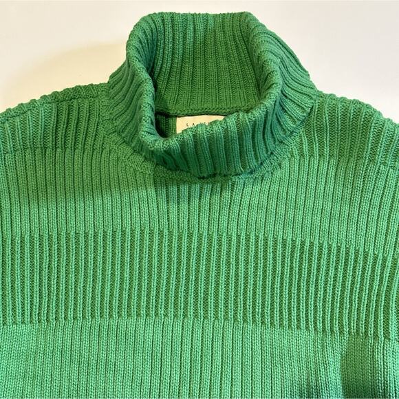 L.A. Hearts PacSun Sweater Womens Size Med Green Cable Knit Turtleneck Cropped - Picture 2 of 9